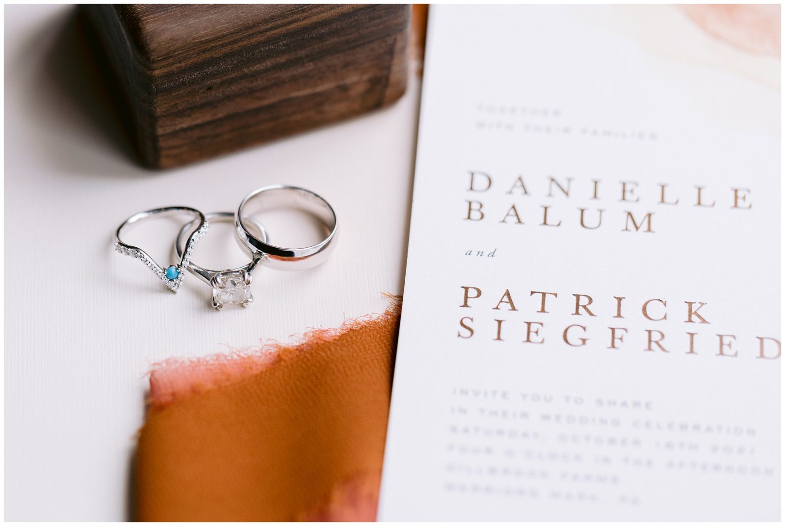 Danielle and Pat Wedding Rings and Details